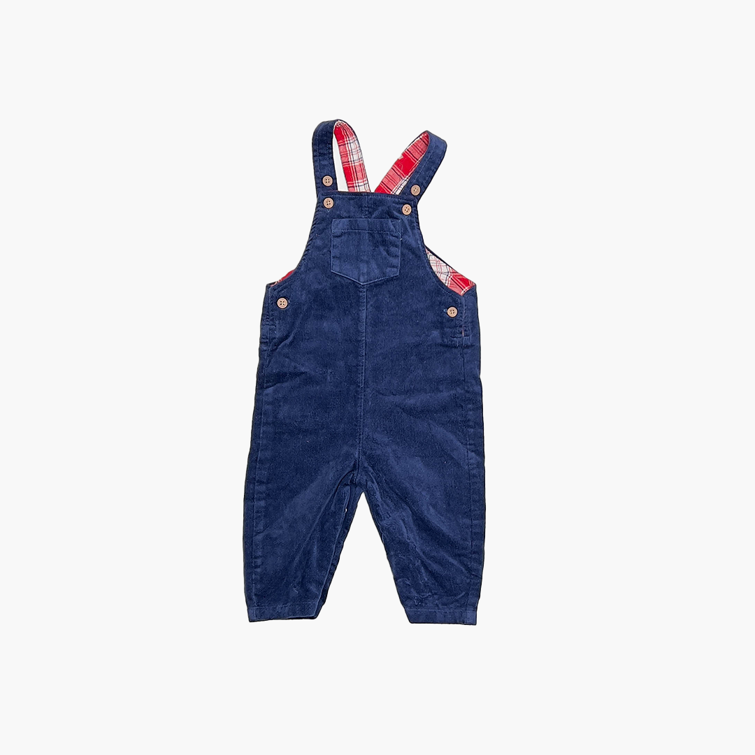 NAVY BLUE VELVET DUNGAREE
