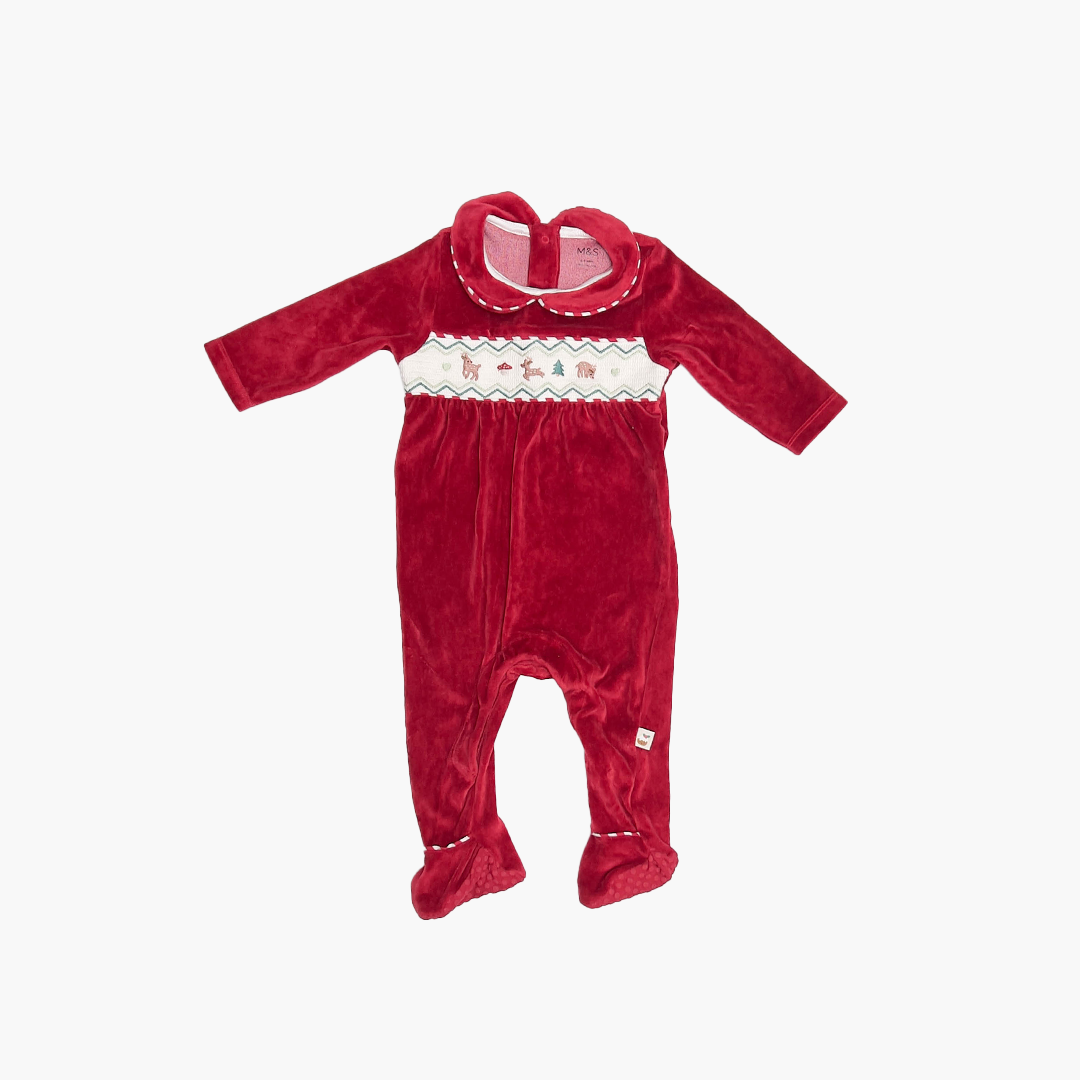 RED VELVET MATERIAL SLEEPSUIT