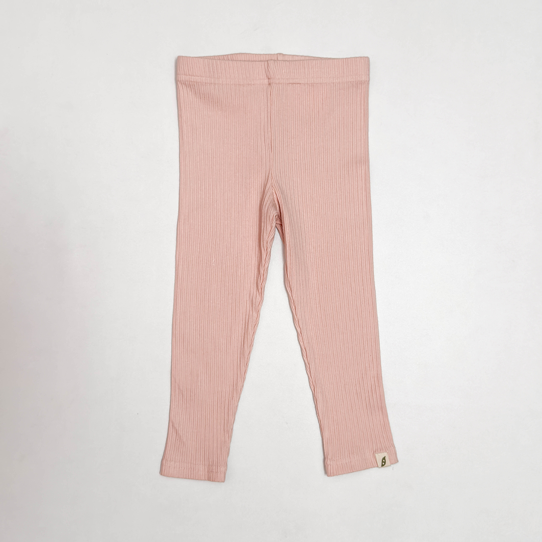 POWDER PINK RIBBED PANTS