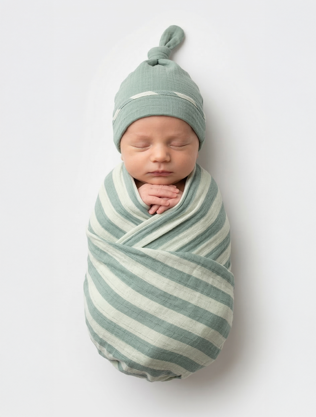 SAGE GREEN ORGANIC COTTON MUSLIN CLOTH SWADDLE