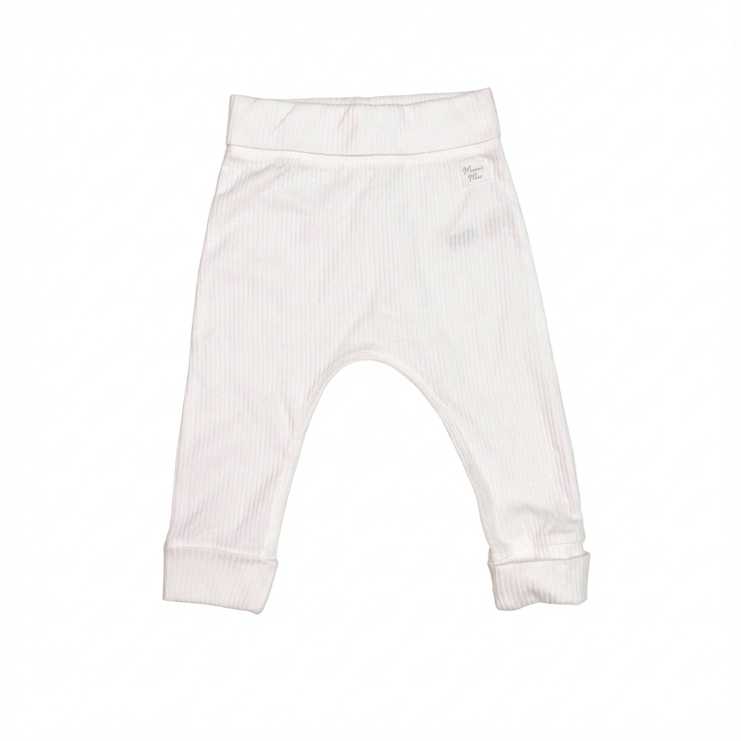 WHITE RIBBED PANTS