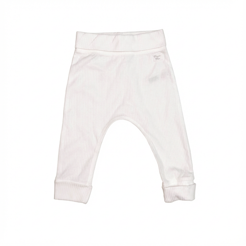 WHITE RIBBED PANTS