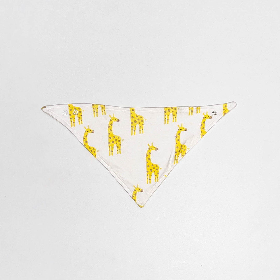 YELOW GIRAFFE PRINTED BIBS