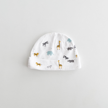 WHITE ANIMAL PRINTED CAP