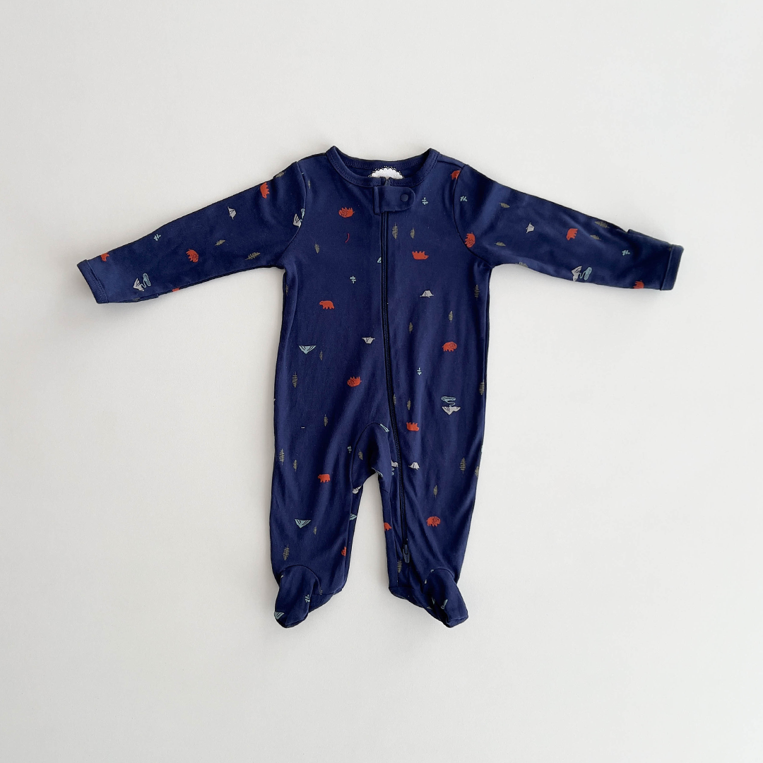 NAVY BLUE PRINTED SLEEPSUIT