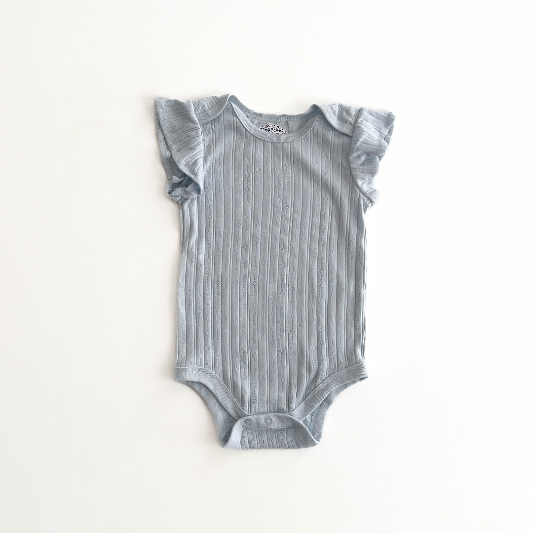 LIGHT BLUE POINTELLE ONESIE