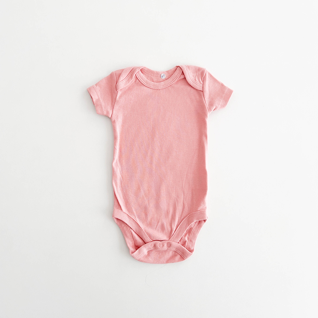 BABY PINK PLAIN COTTON ONESIE