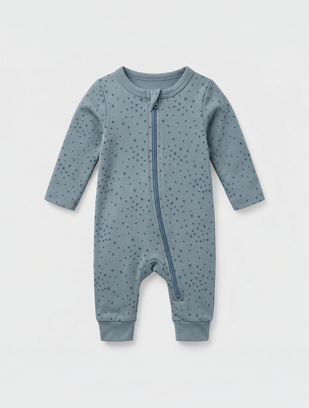 Blue grey star viscous printed romper