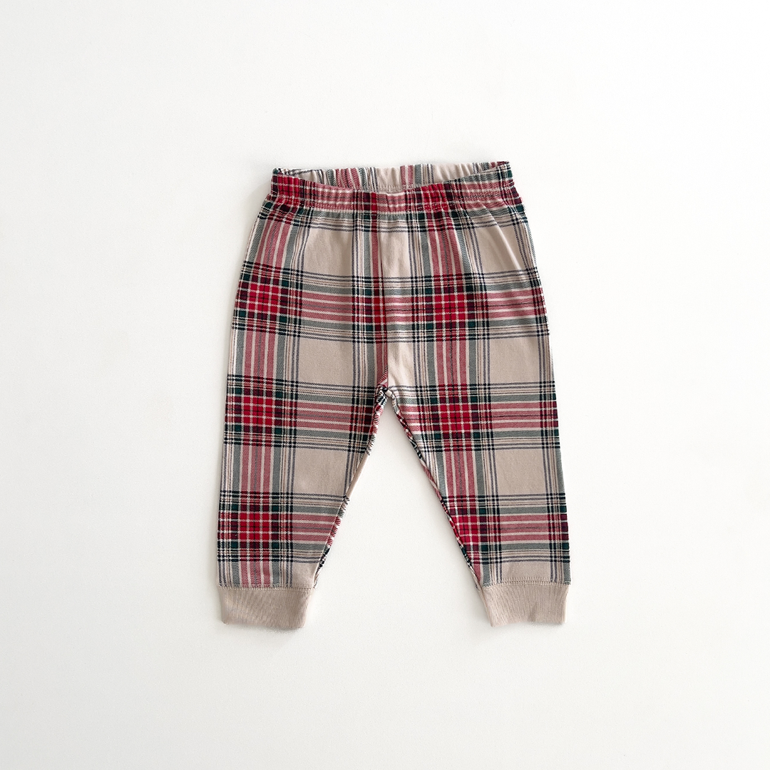 RED AND BEIGE TARTAN PANTS