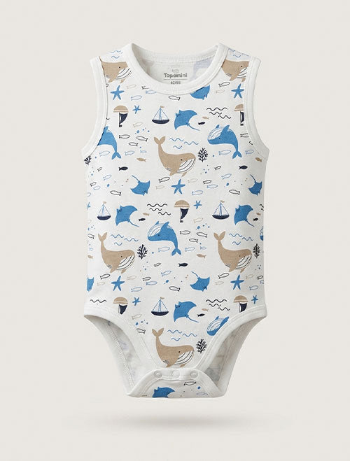 Blue ocean prints onesie