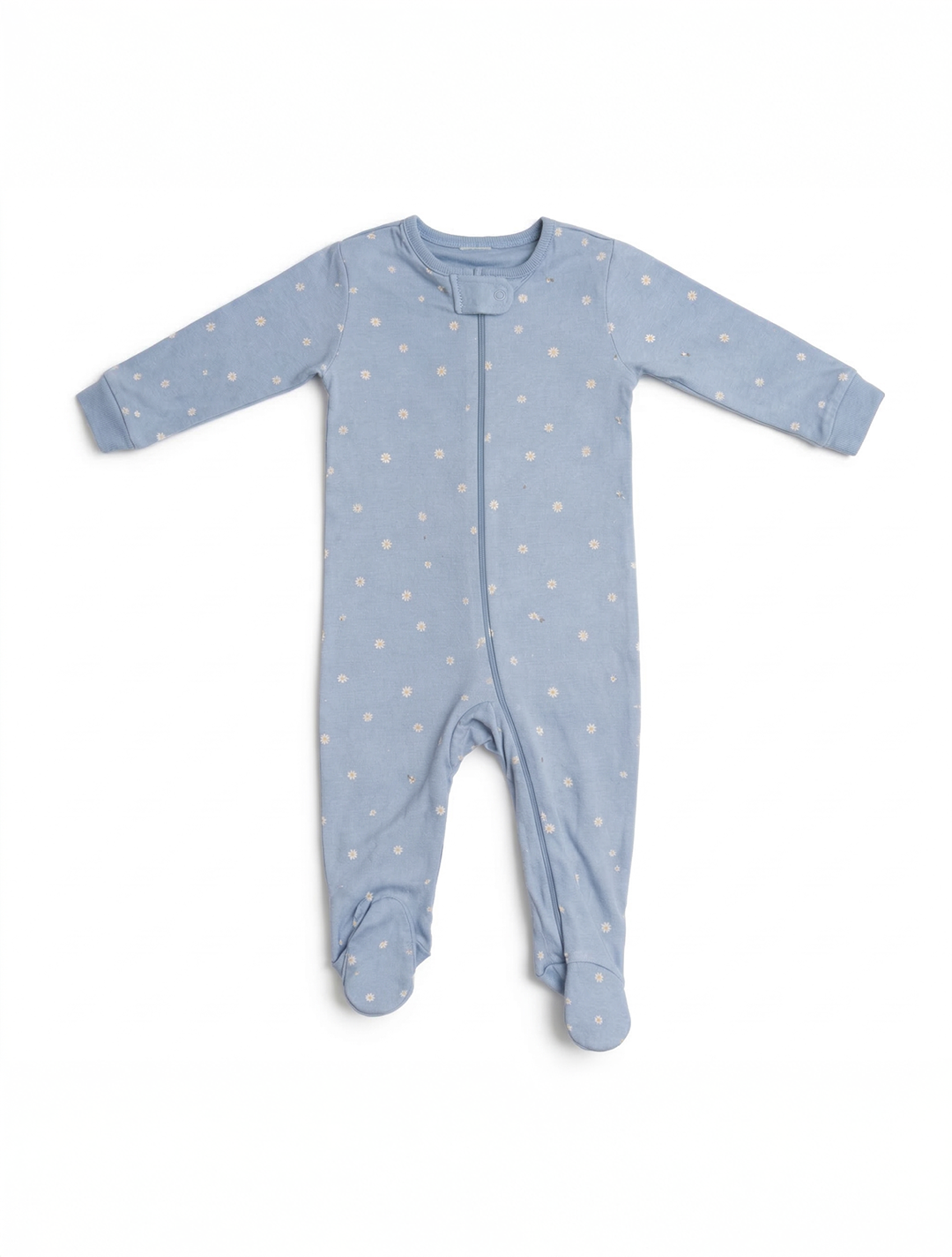 BLUE FLORAL ZIPPER SLEEPSUIT