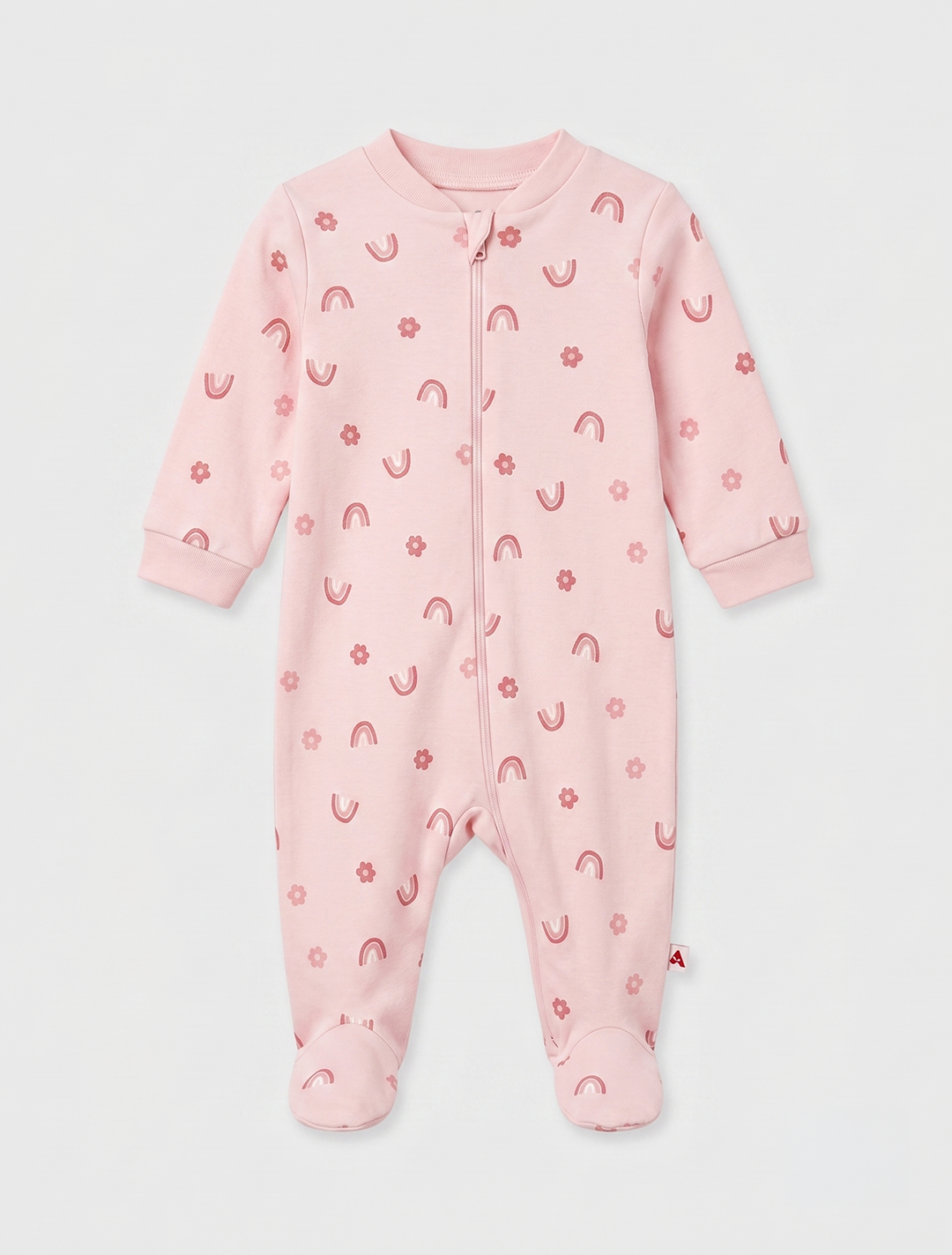 PINK RAINBOW ZIPPER SLEEPSUIT
