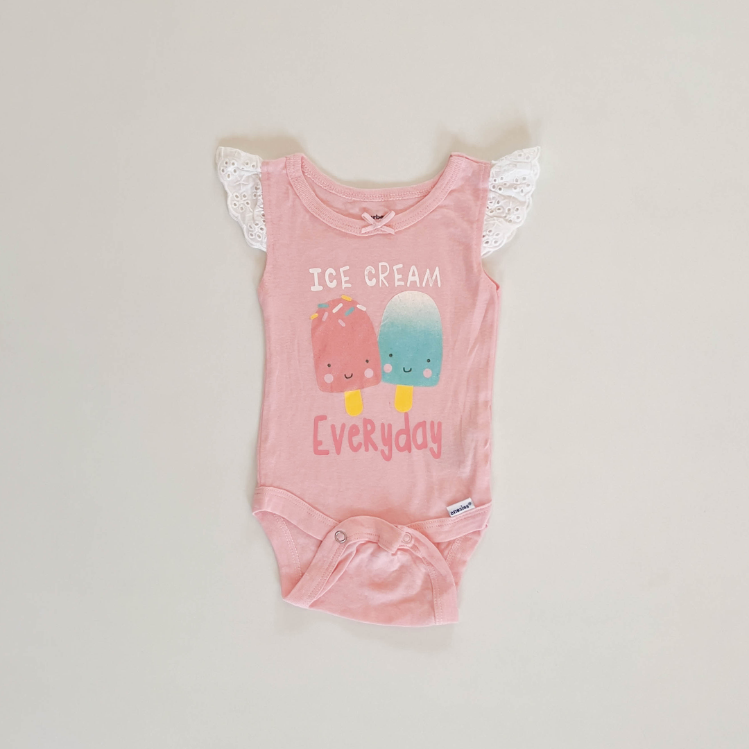 PINK GIRLS PRINTED ONESIE