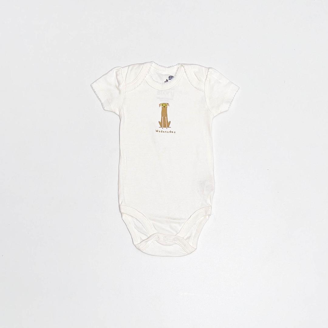 WHITE DOG PRINTED ONESIE