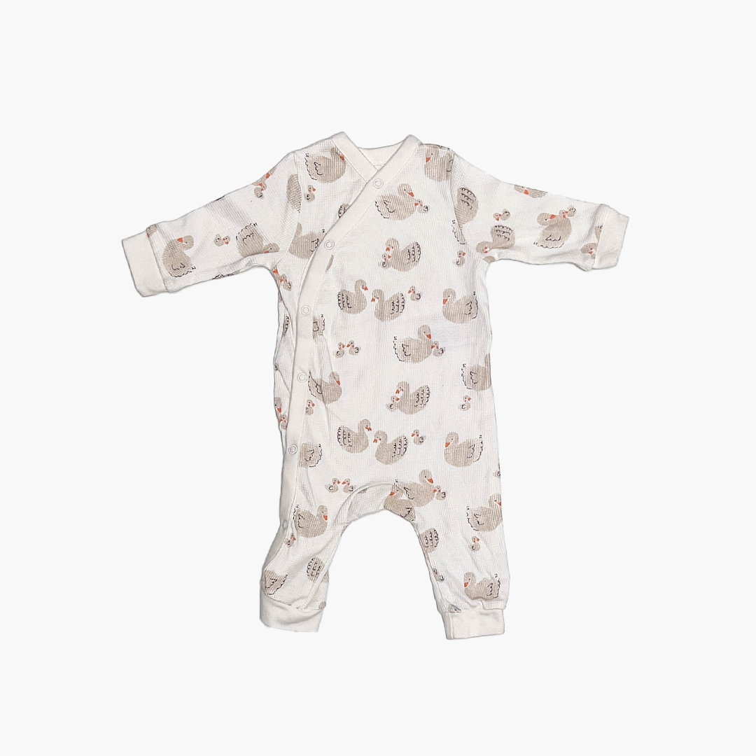 WHITE SWAN PRINTED KNITTED ROMPER