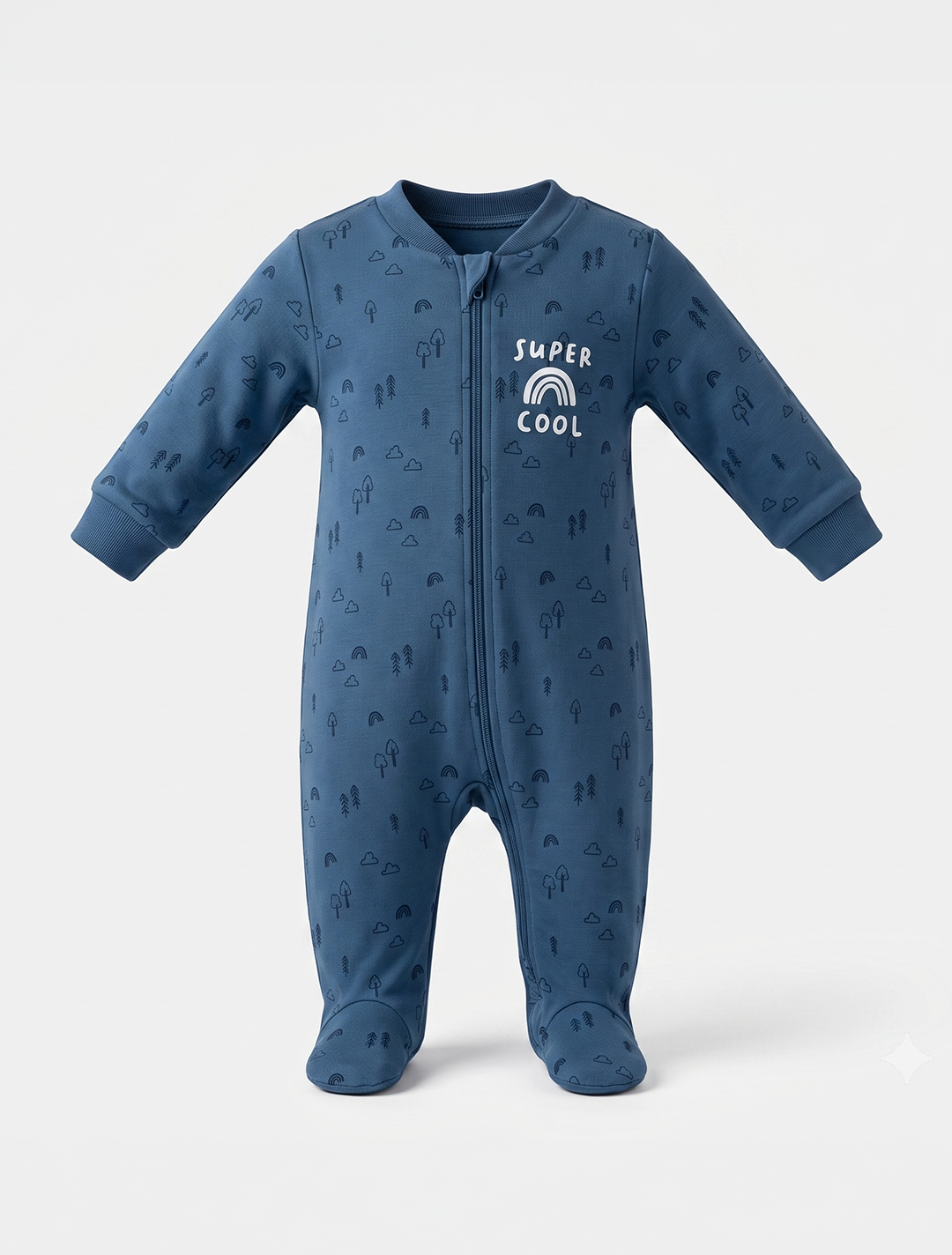 Blue patterned sleepsuit