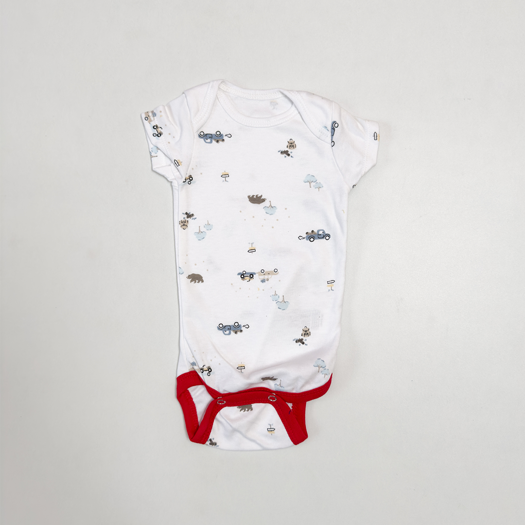 WHITE PRINTED RED ONESIE