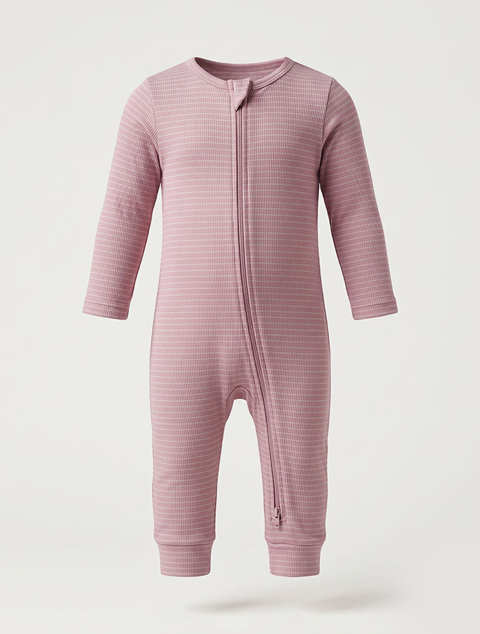 Light grape stripes viscous romper