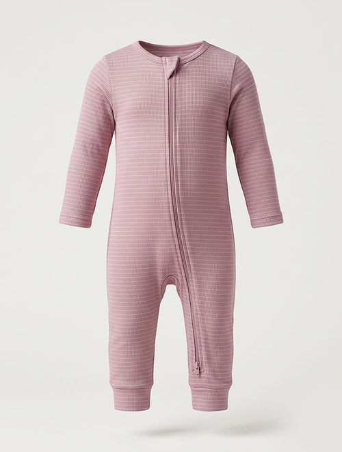 Light grape stripes viscous romper