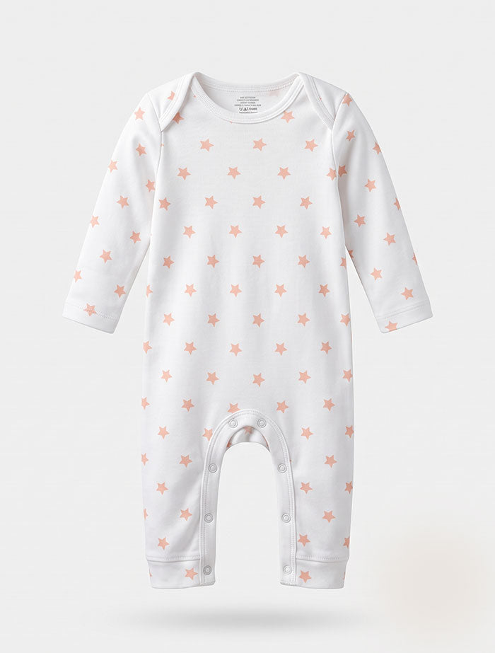 White star printed romper