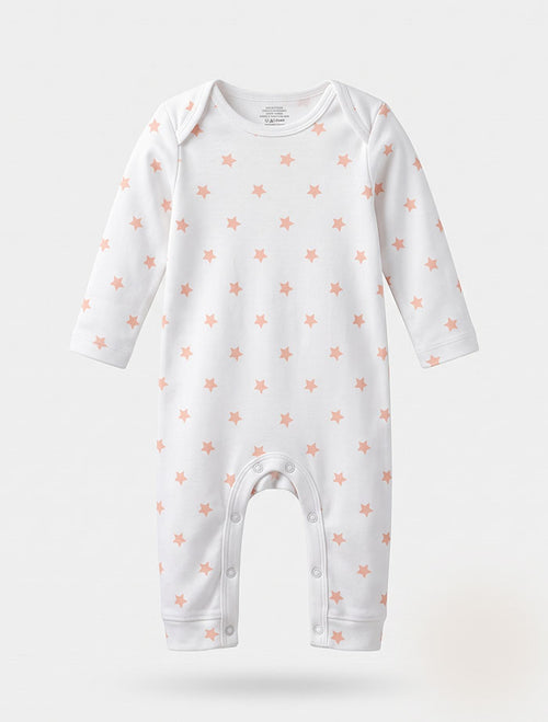 White star printed romper