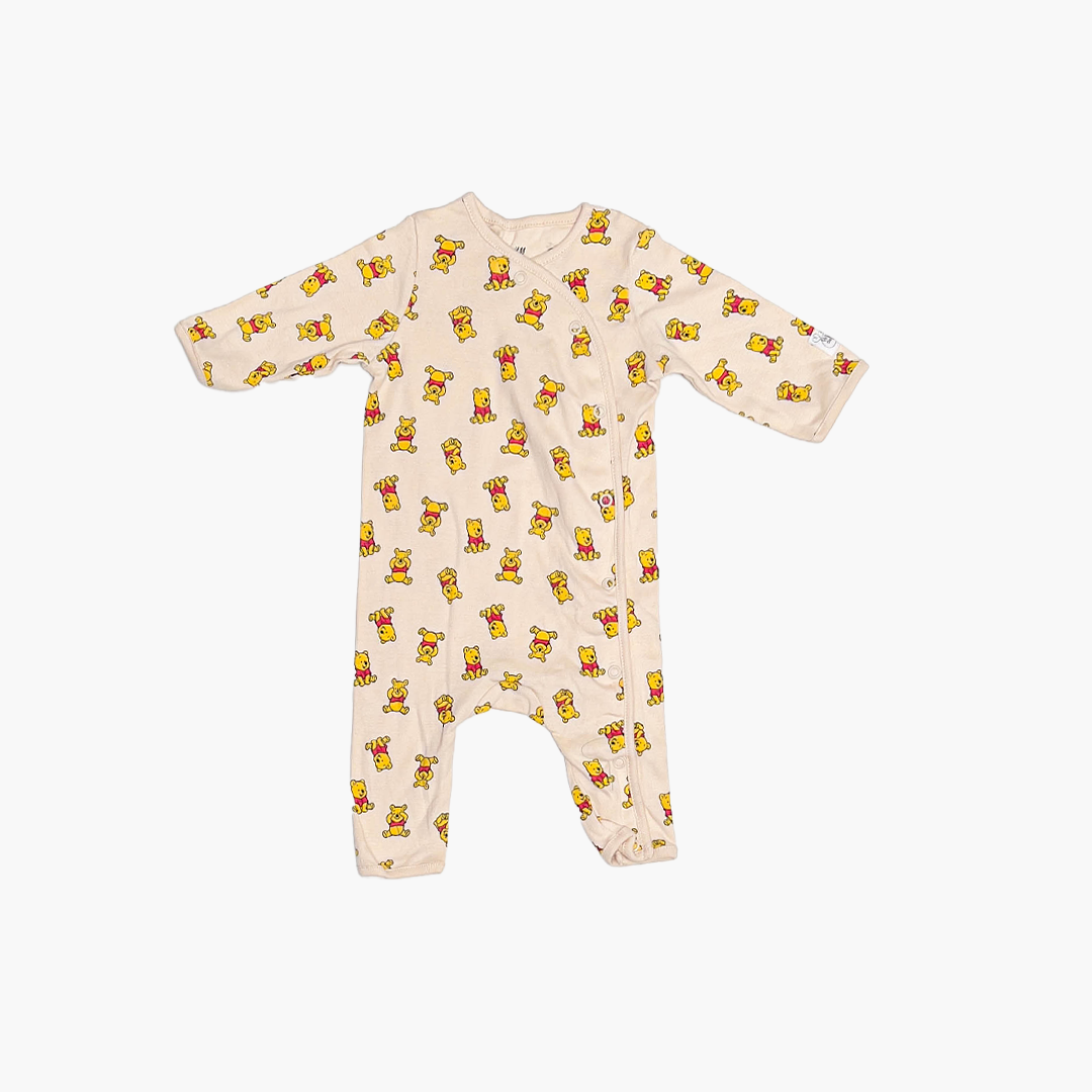 BEIGE PHOO PRINTED ROMPER