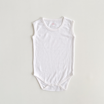 WHITE SLEEVLESS ONESIE