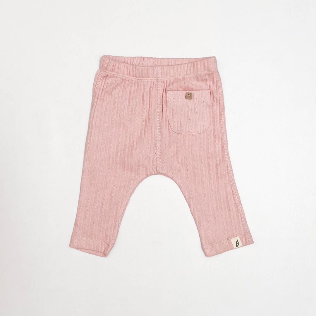 BABY PINK RIBBED PANTS