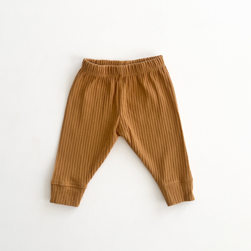 YELLOW RIBBED COTTON PANTS