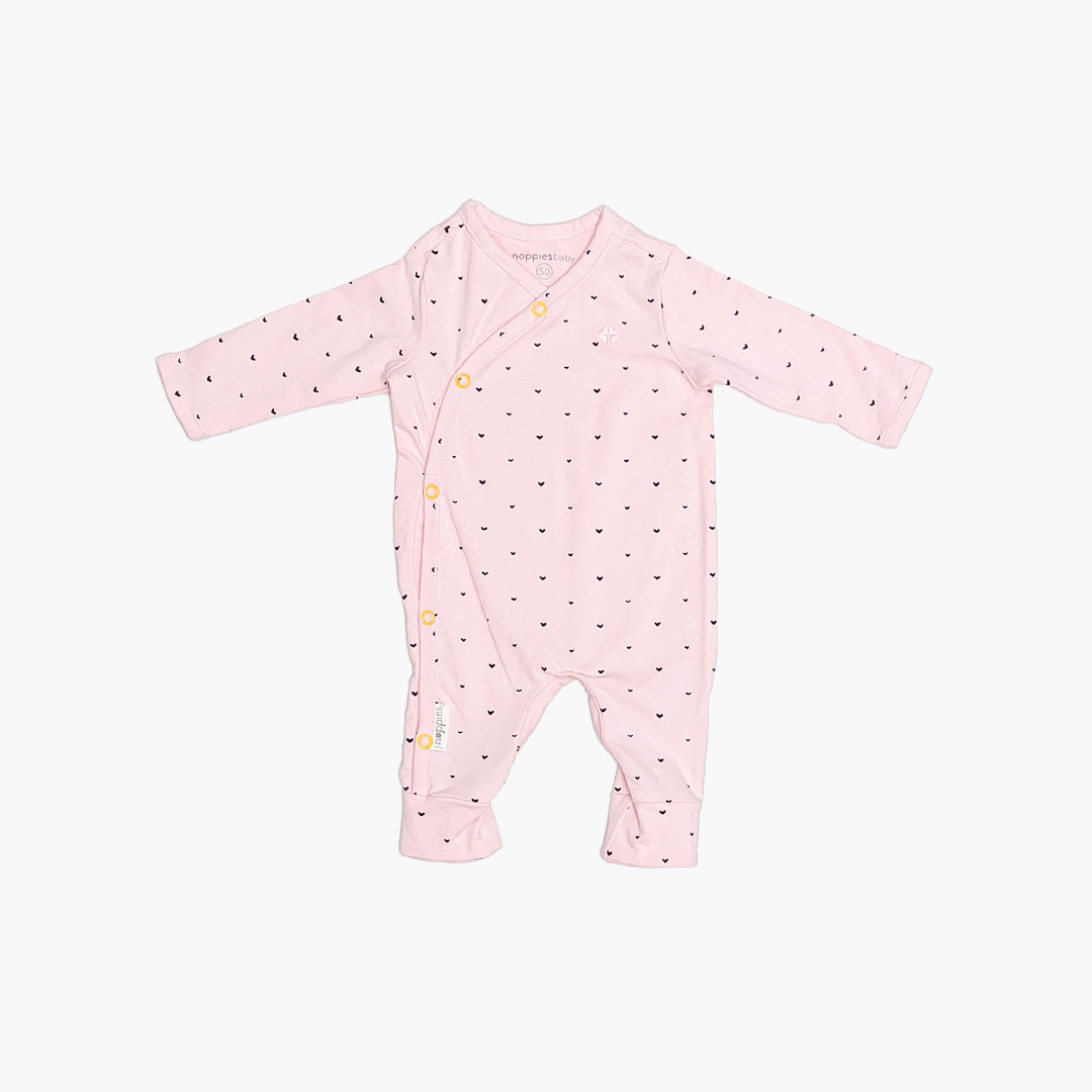PINK LOVE PATTERNED ROMPER