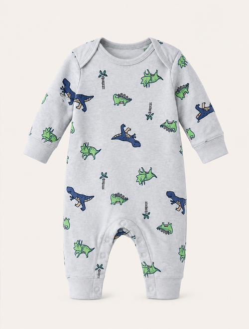 Blue dino printed romper