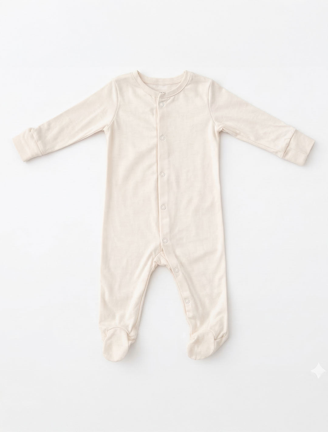 BEIGE BUTTON SLEEPSUIT