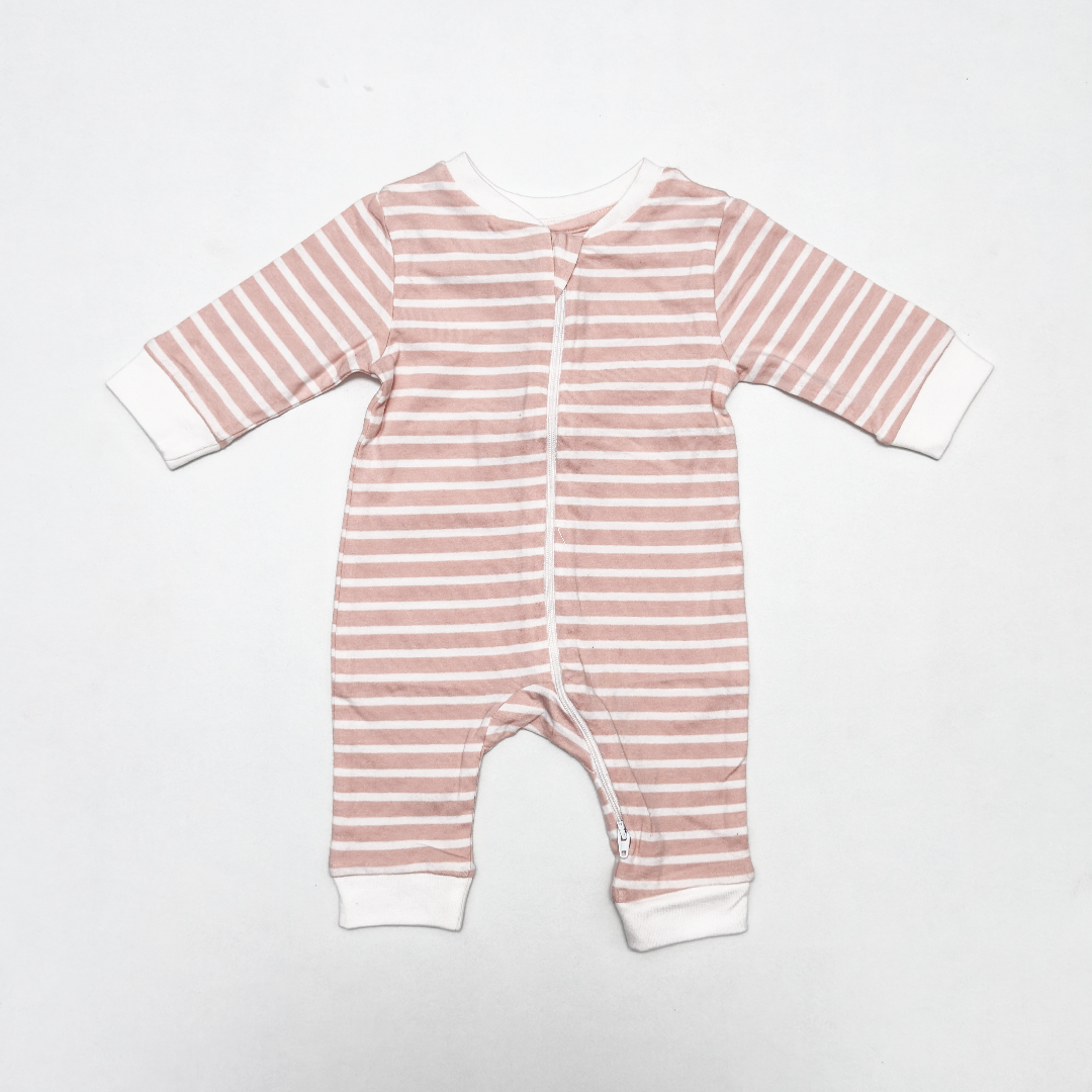 PASTEL STRIPED ZIPPER ROMPER