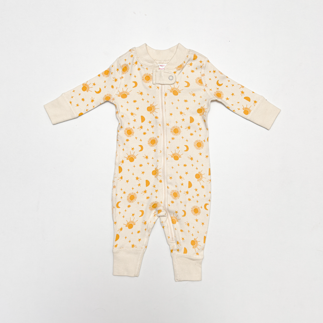 OFF WHITE SUN PRINTED ZIPPER ROMPER