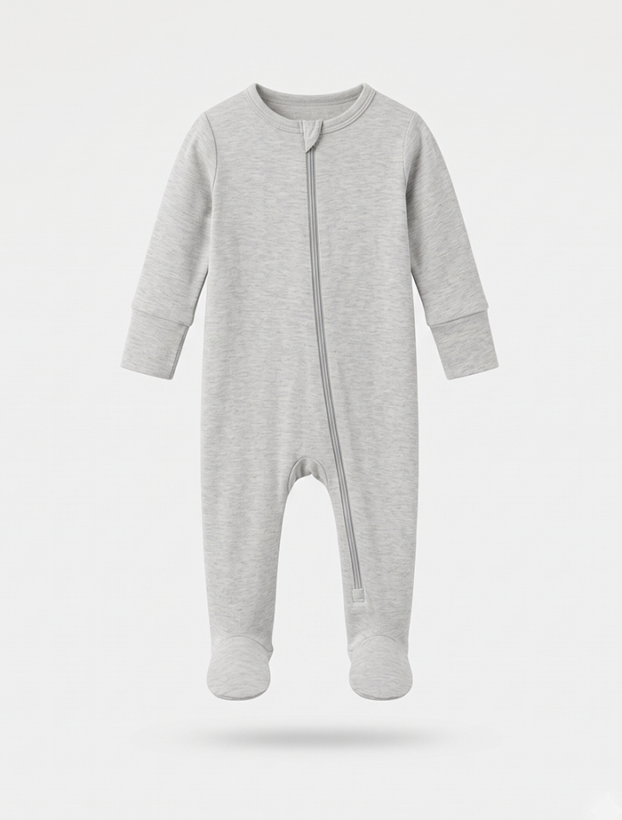 Grey 2 way zipper sleepsuit