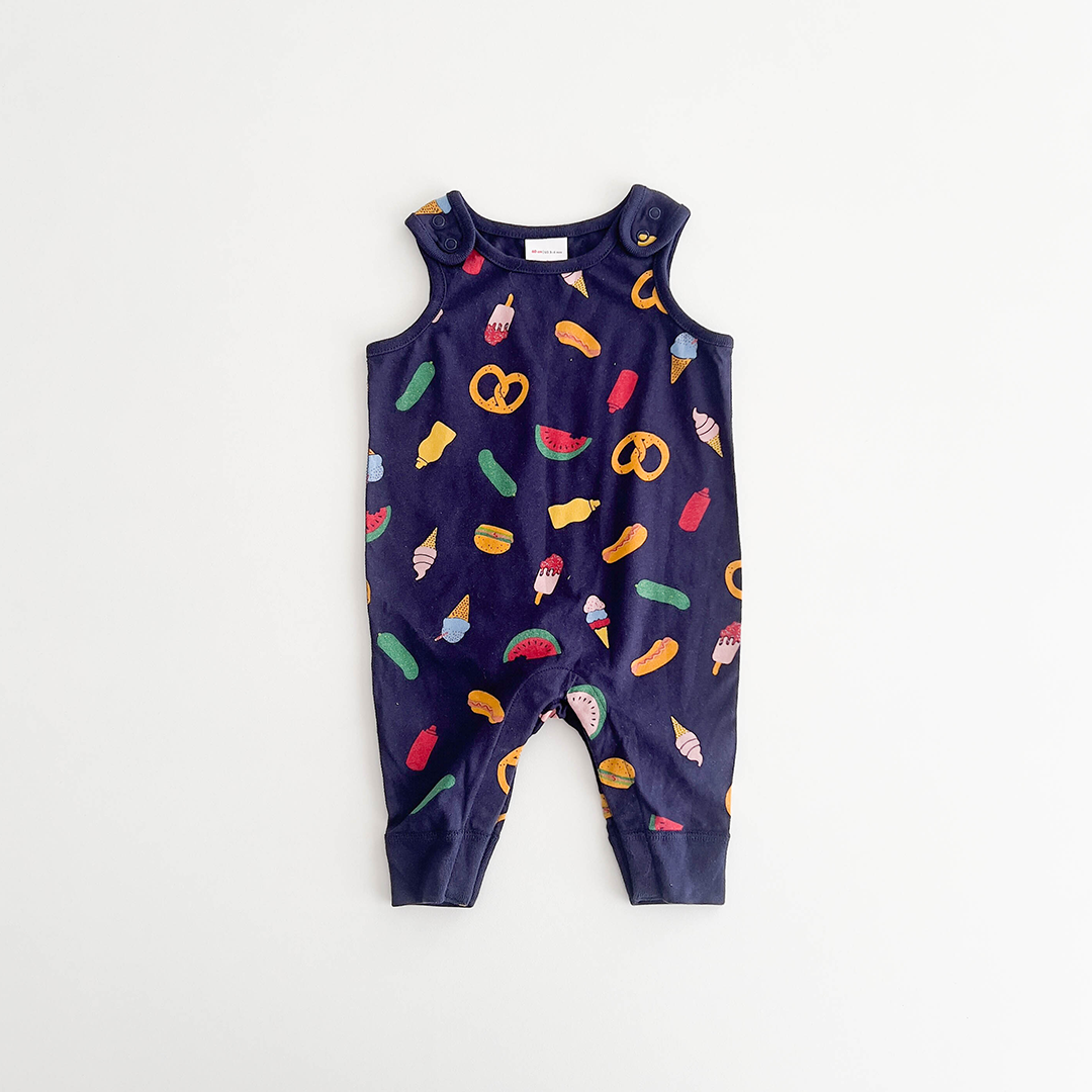 NAVY BLUE PRINTED SLEEVELESS ROMPER