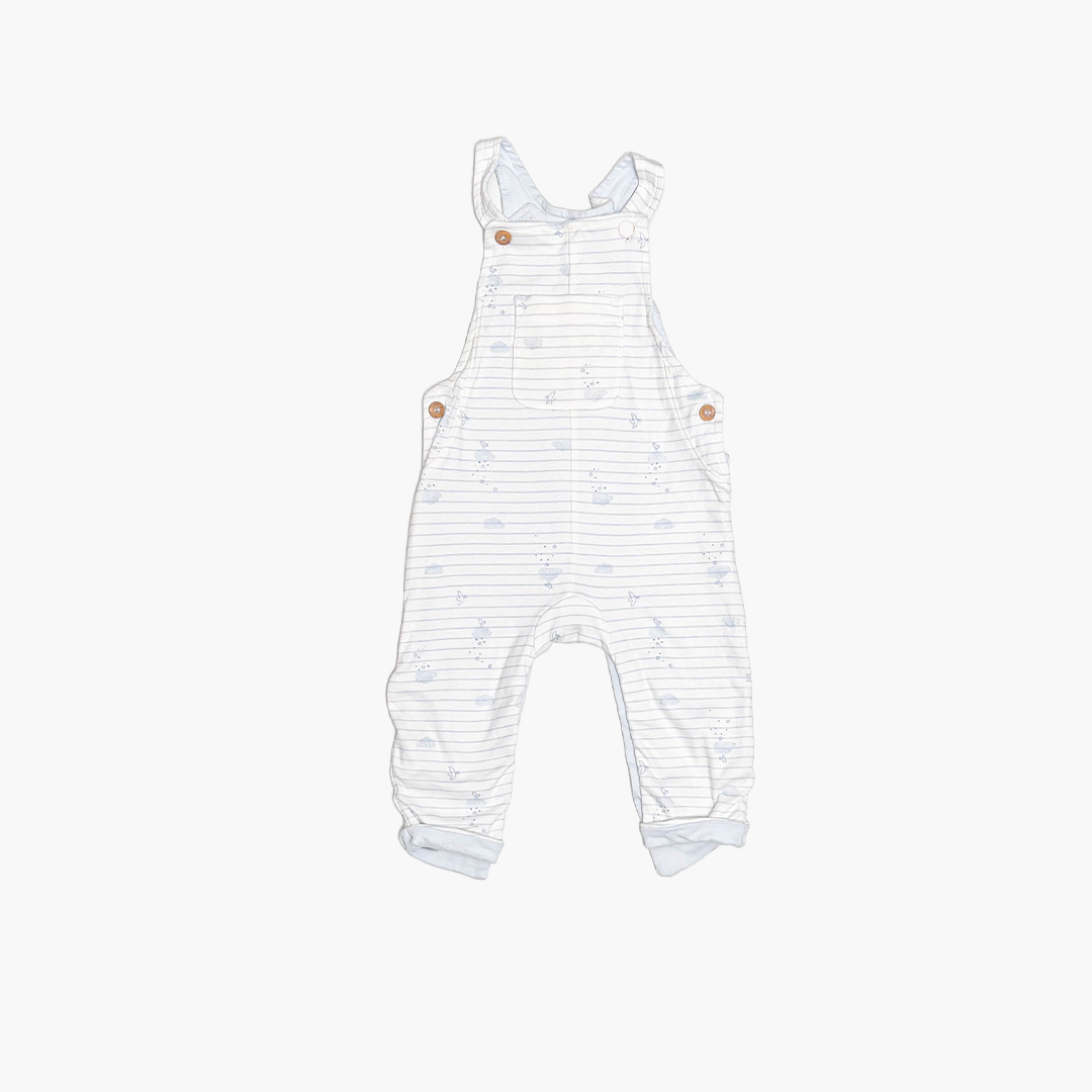 BLUE AND WHITE STRIPED DUNGAREE