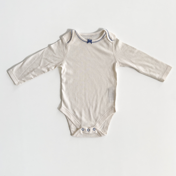 OFF WHITE BLUE BORDERD ONESIE