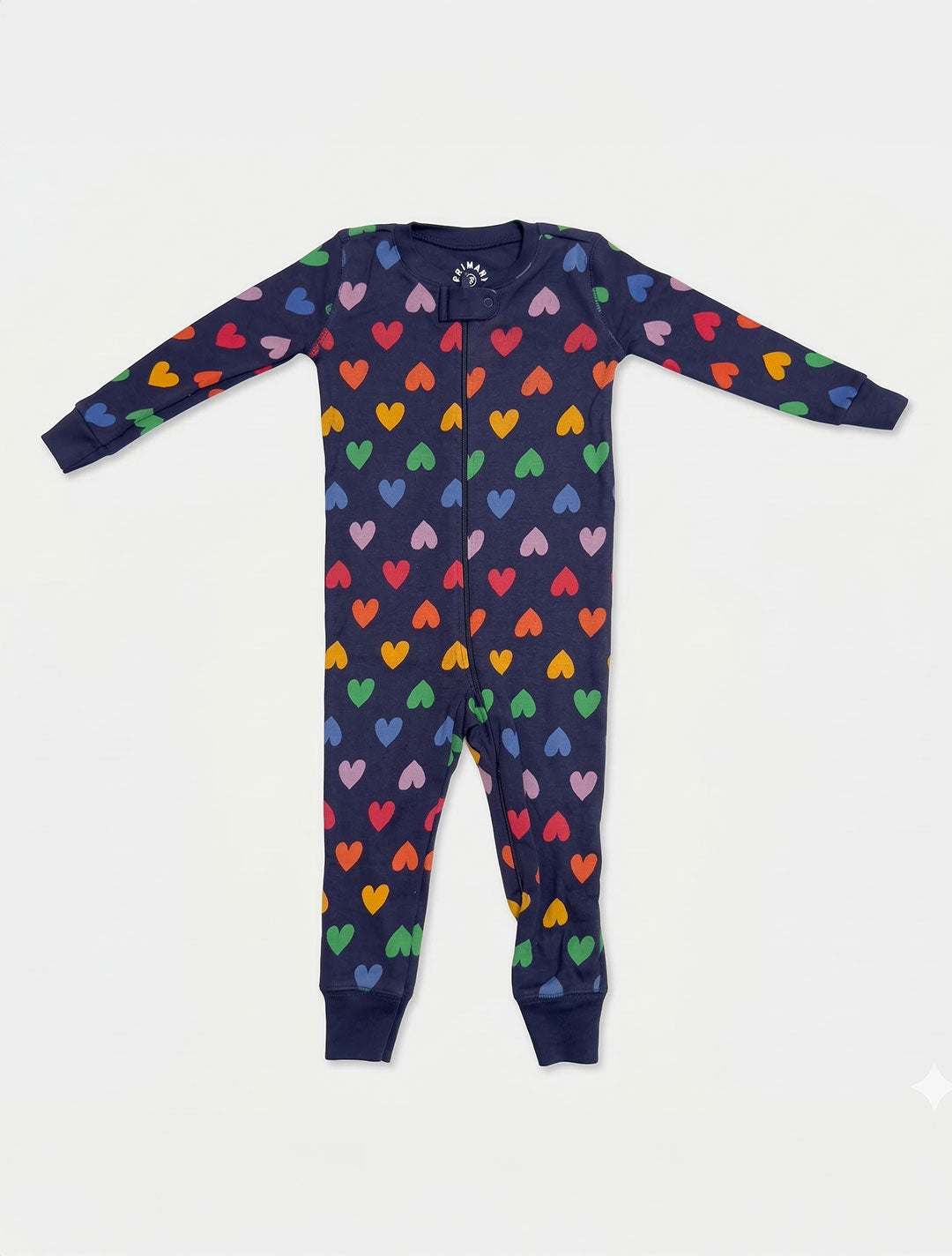 NAVY BLUE LOVE PRINTED ZIPPER ROMPER