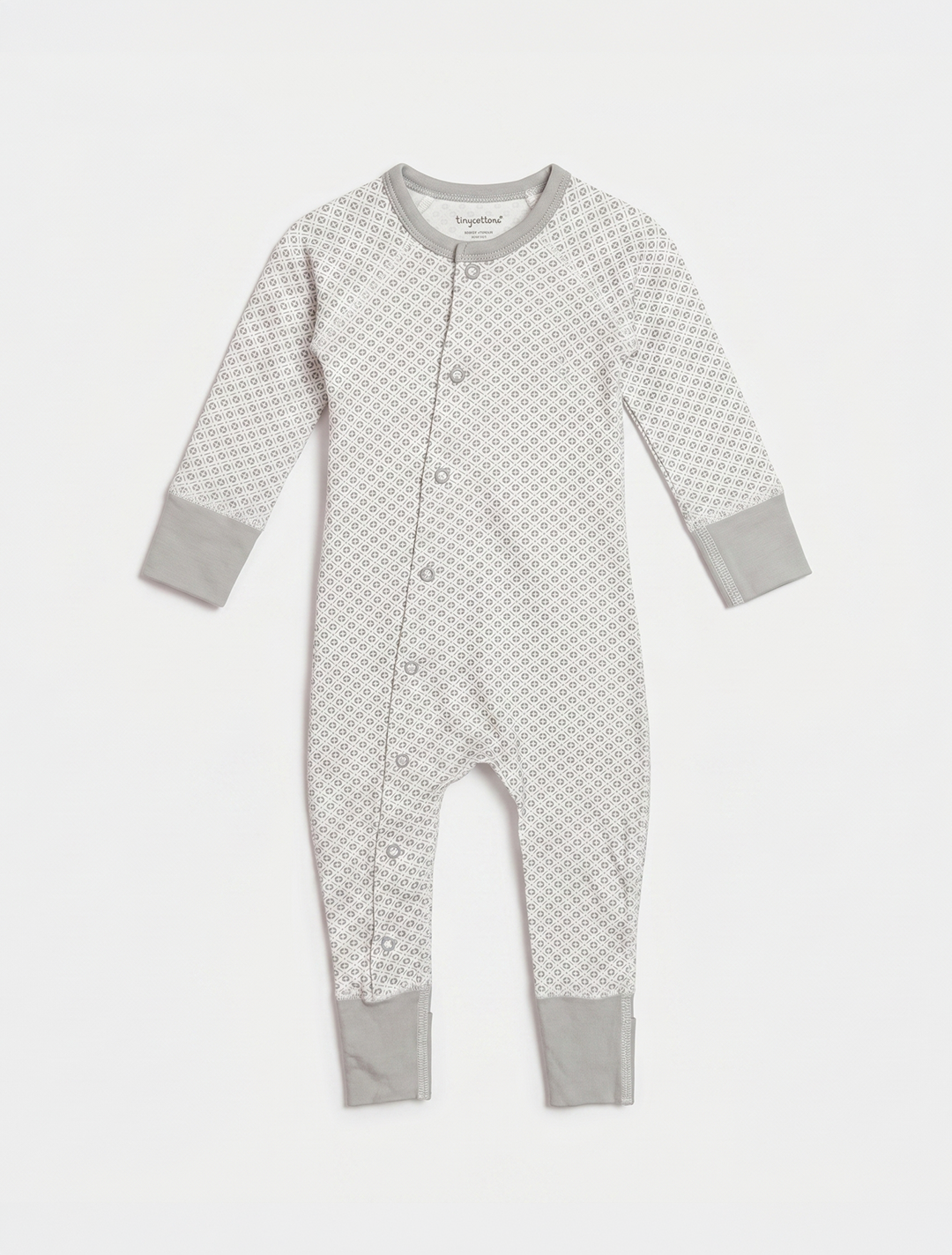 GREY PATTERNED SLIM FITTED ROMPER
