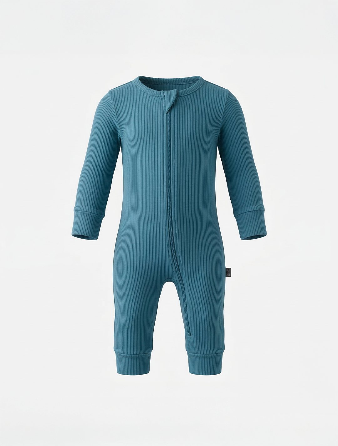 TEAL BLUE RIBBED VISCOUS  ROMPER