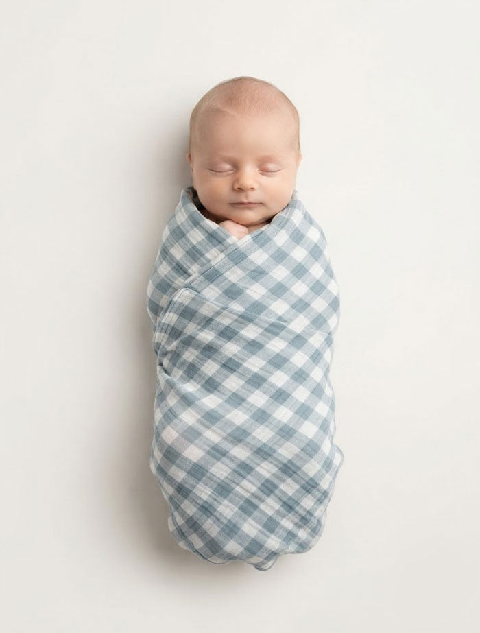 BEIGE ORGANIC COTTON MUSLIN CLOTH SWADDLE