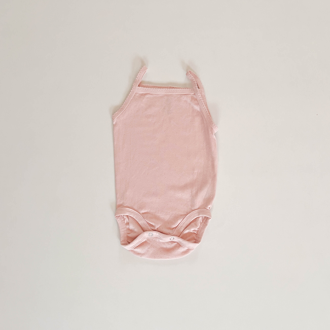 DUSKY PINK POINTELLE ONESIE