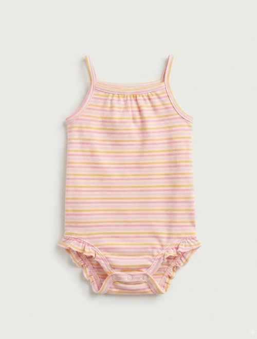 Multicoloured stripes girls onesie