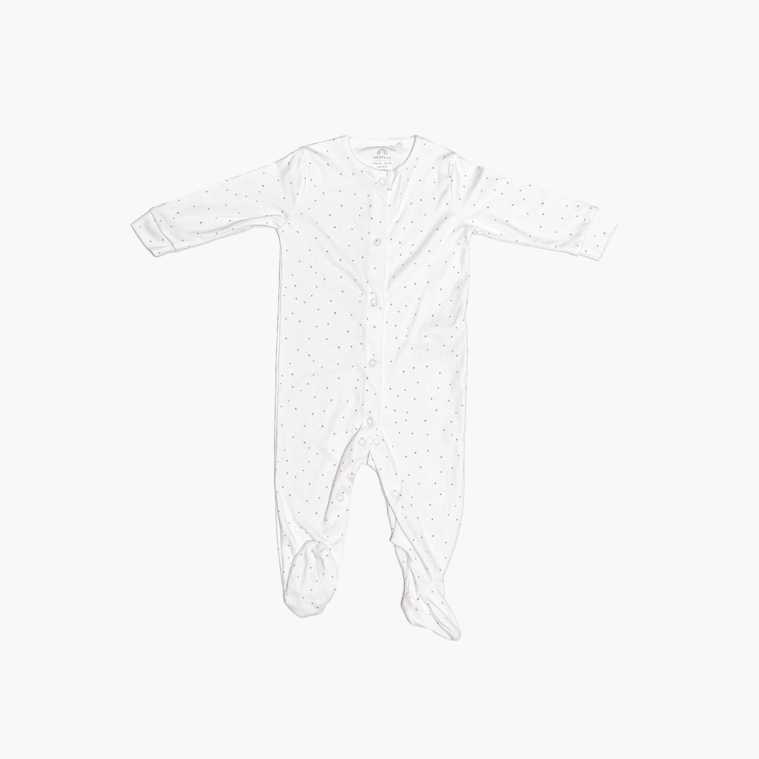 WHITE STAR PRINTED SLEEPSUIT