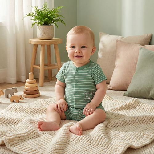 GREEN STRIPED JUMPSUIT
