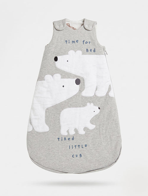 White bear grey sleeping bag