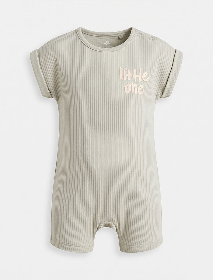 Sage green little one ribbed jumpsuit