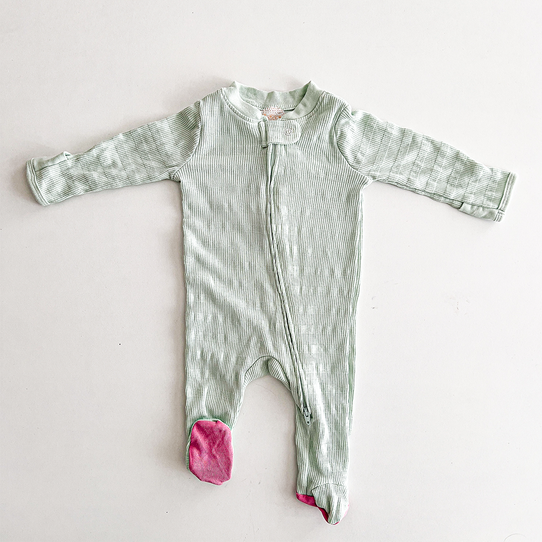 MINT GREEN RIBBED SLEEPSUIT