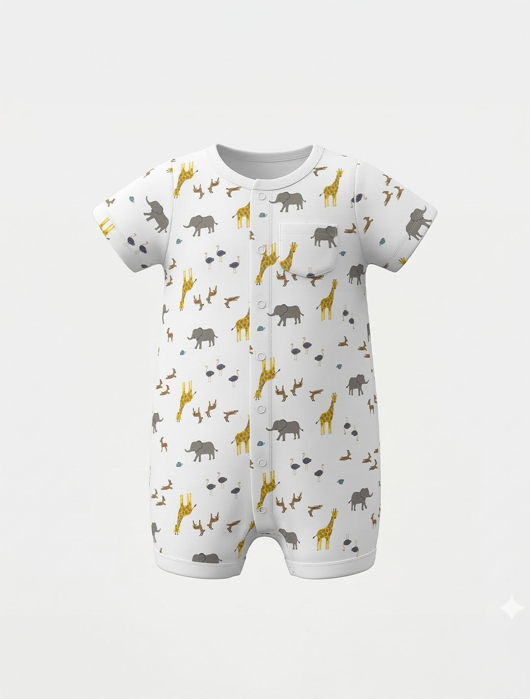 ANIMAL PRINTED HALF JUMPSUIT